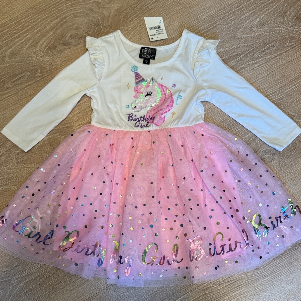 Nordstrom Pink and White Unicorn Dress